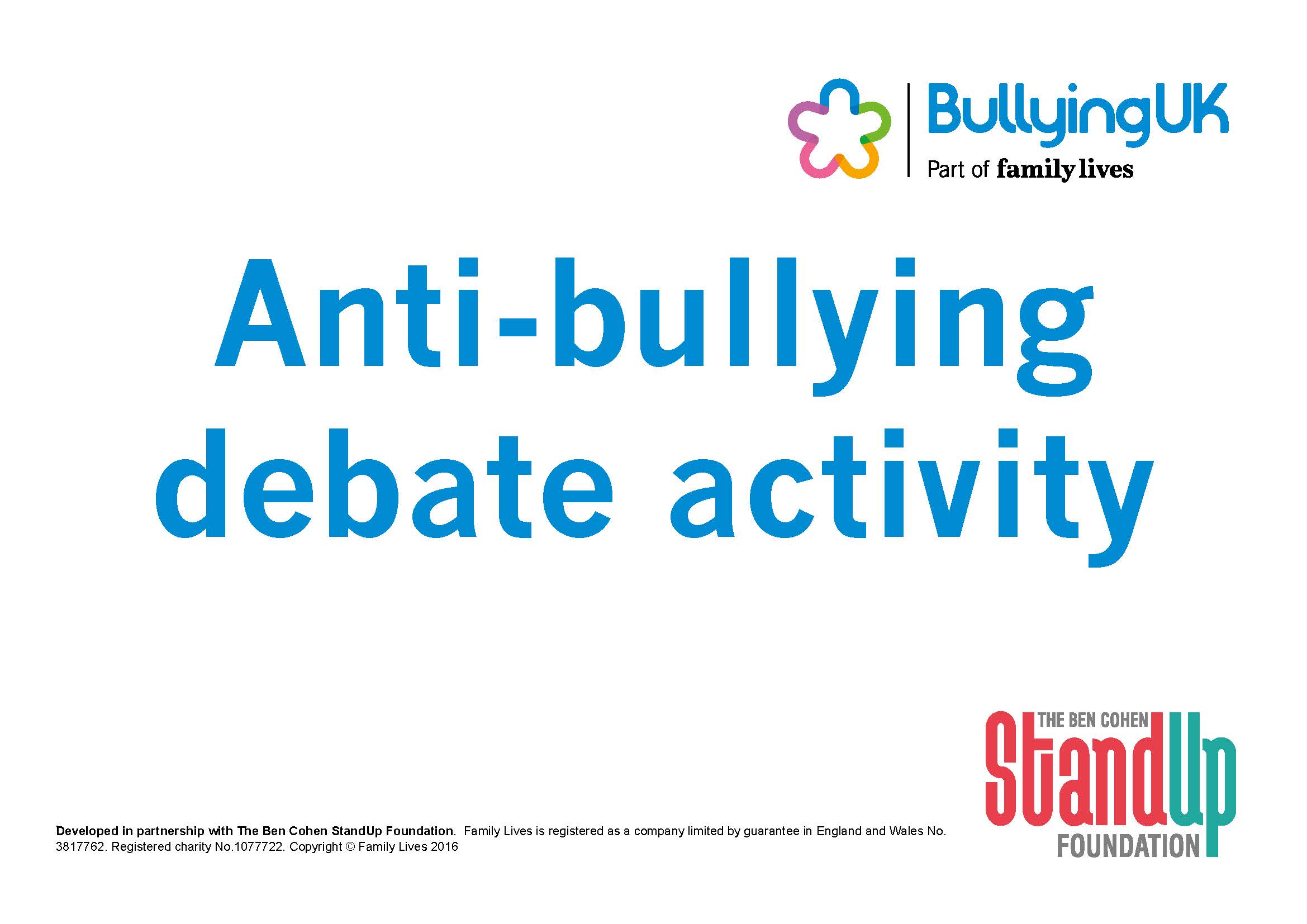 Anti bullying week resources Family Lives
